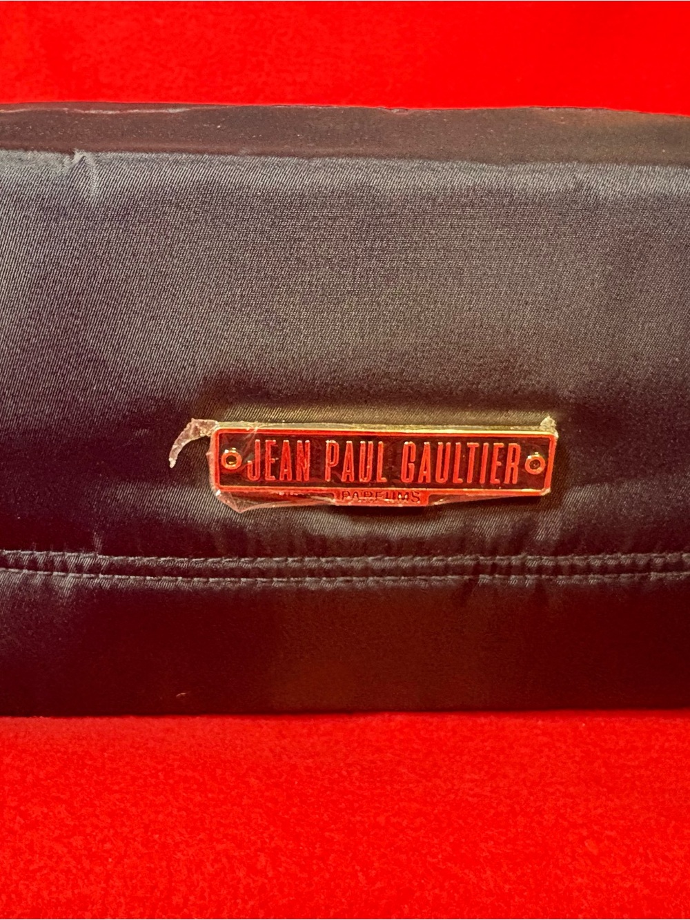 Jean Paul Gaultier Paris 1855 Black Zipper Makeup Toiletry Bag Pouch Striped